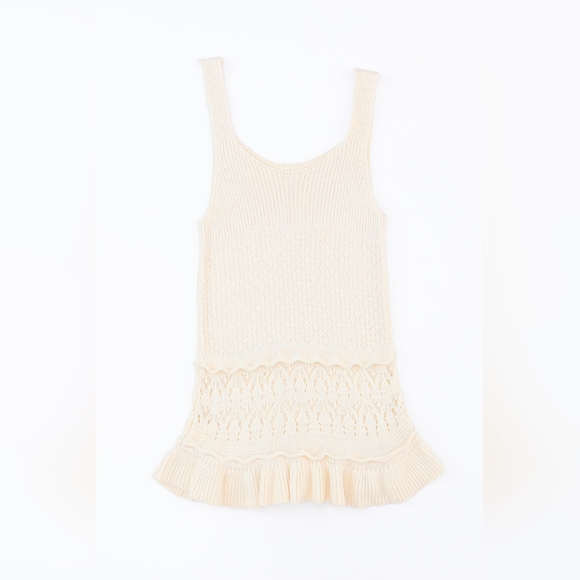 Full Size Ruffled Openwork Wide Strap Tank - Picture 3 of 7